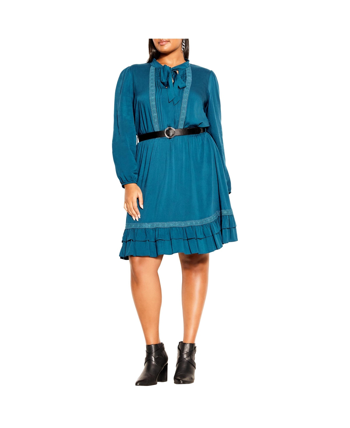 Plus Size Precious Tie Dress - Teal