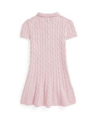 Toddler and Little Girls Cable-Knit Cotton Polo Sweater Dress