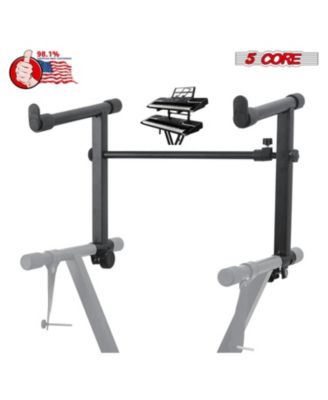 Double Keyboard Stand 2 Tier Keyboard Music Electric Piano Stand Metal X Style On Stage Stand Adjustable Two Tier Keyboard Rack -KS 2T