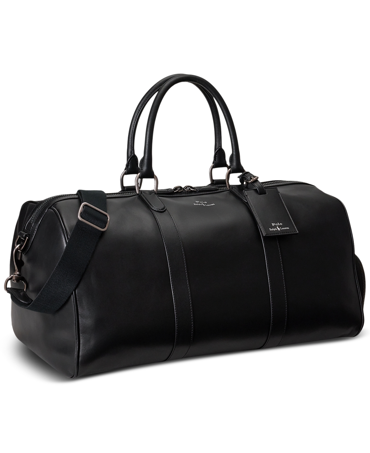 Polo Ralph Lauren Men's Smooth Leather Duffel In Black