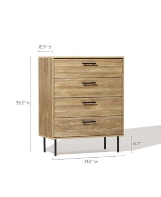 Mid-Century Modern Wave 4-Drawer 31.5-Inch Wide Accent Chest