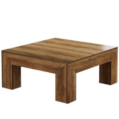 39.4-Inch Square Coffee Table for Living Room, Farmhouse All MDF Accent Center Cocktail Table