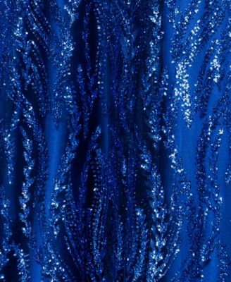 Juniors' Glitter Illusion Bodice Ballgown