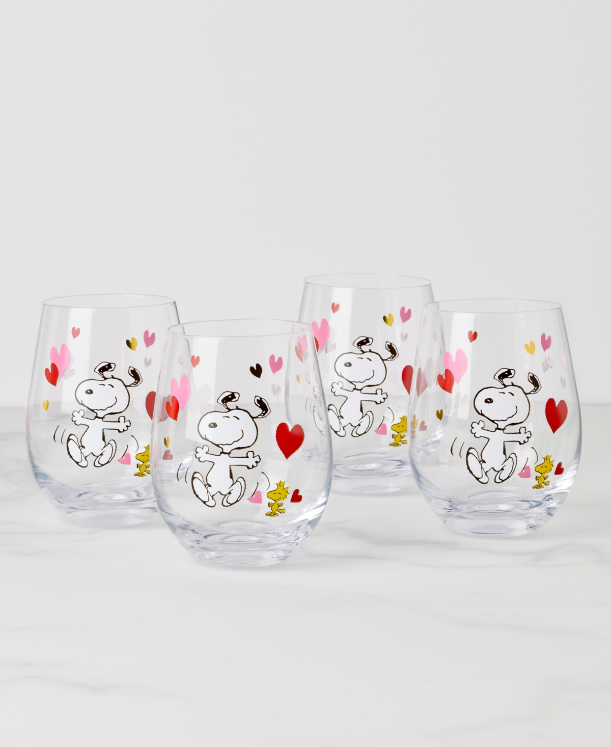 Lenox Snoopy Heart Tumblers, Set of 4