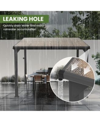 Hardtop Outdoor Gazebo Pergola Aluminum Framed with Sloping Pitched Roof for Garden, Patio