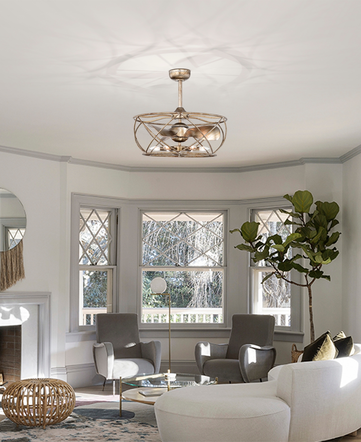 Home Accessories 25.6" Madalyn Indoor Ceiling Fan With Light Kit And Remote In Silver And Brown