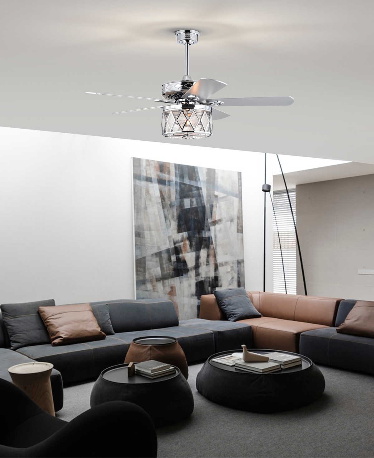 Home Accessories 52" Cadella 2-light Indoor Ceiling Fan With Light Kit And Remote In Chrome