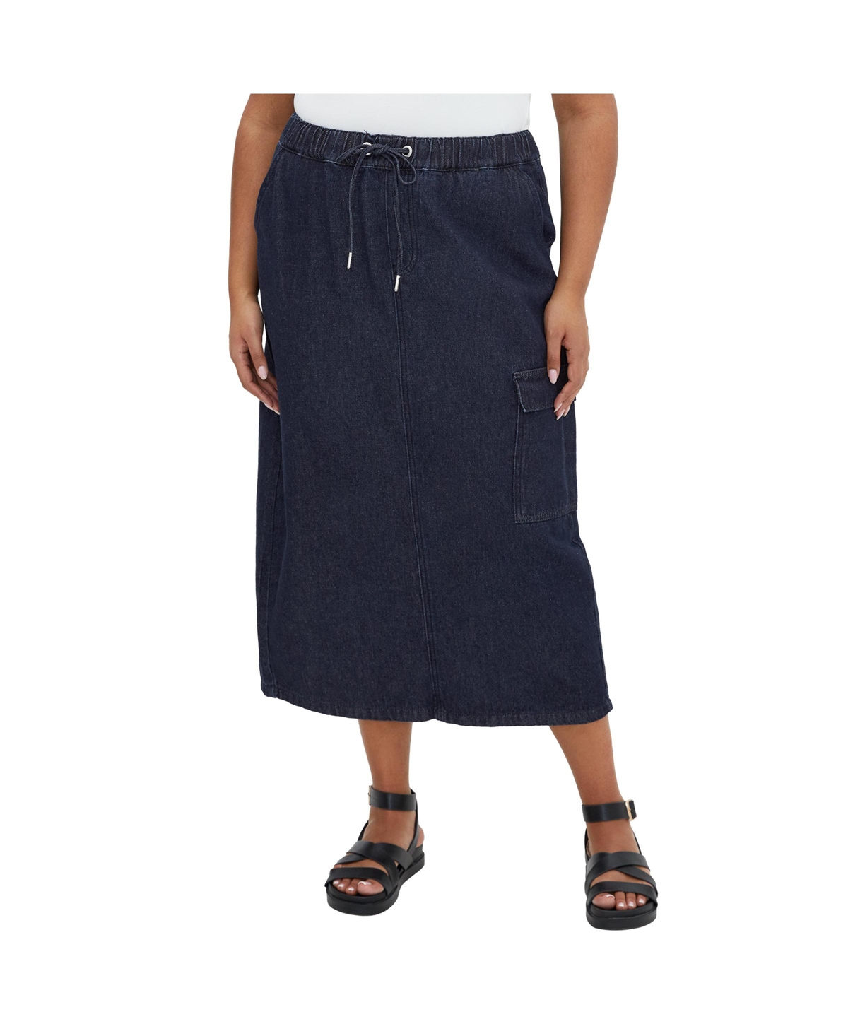 Plus Size Alexis Skirt - Denim dark