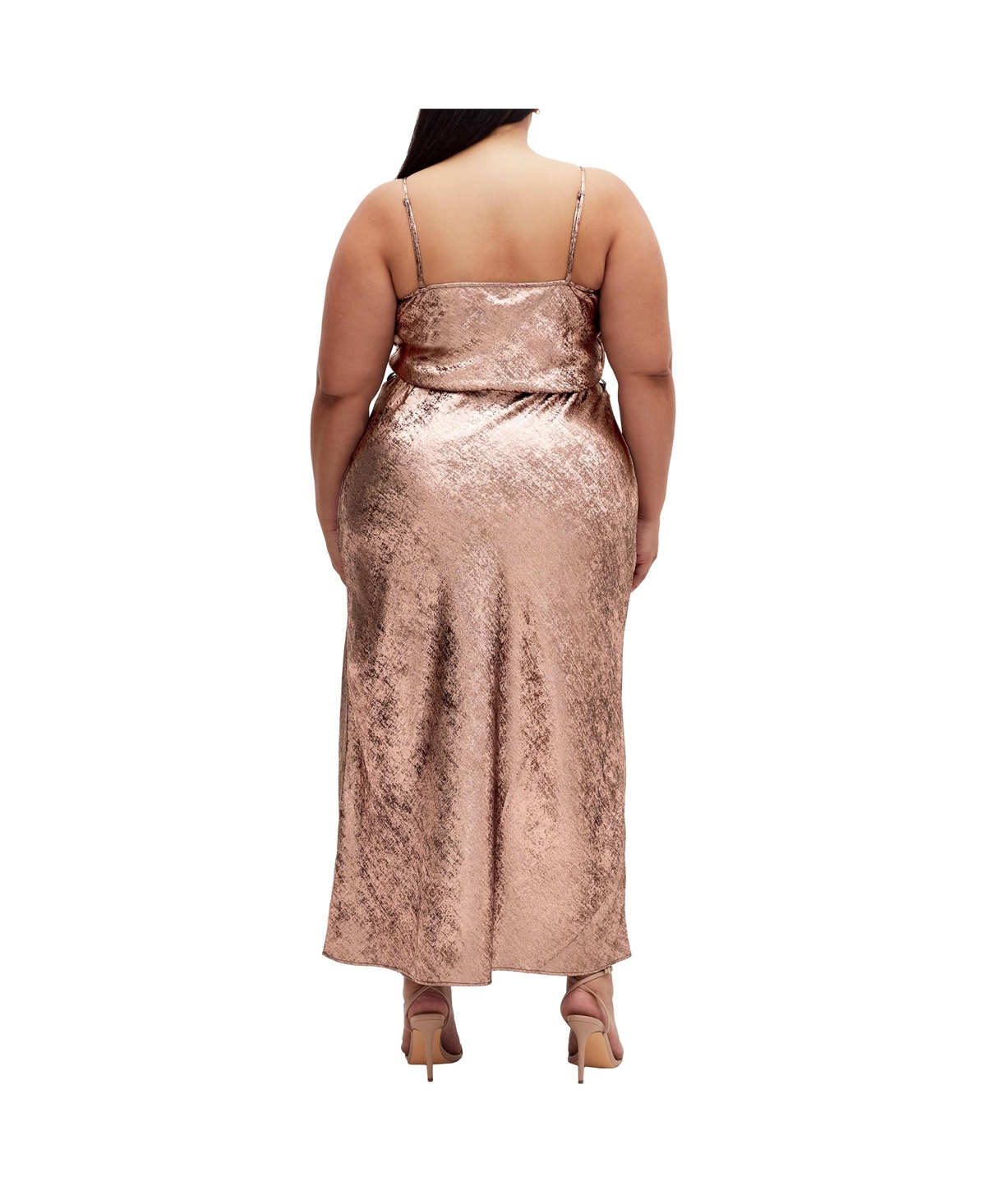 City Chic Plus Size Kaia Metallic Slip Dress