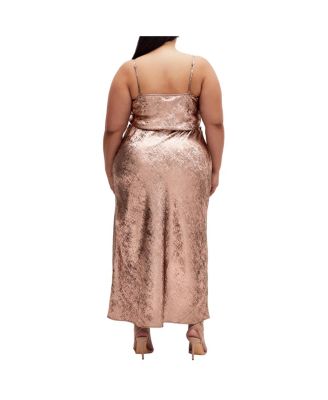 Plus Size Kaia Metallic Slip Dress