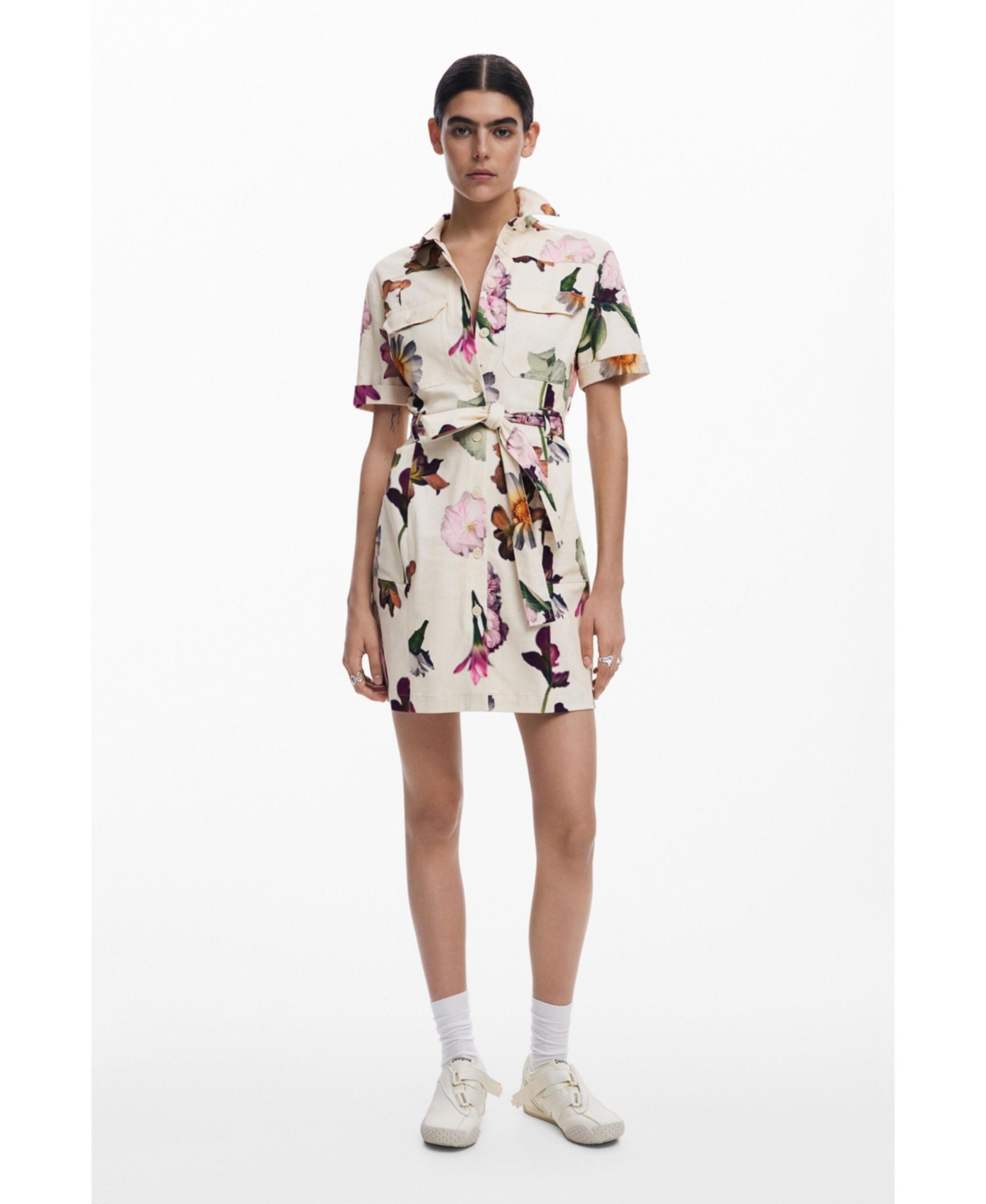 Women's Utility shirt dress - Light beige