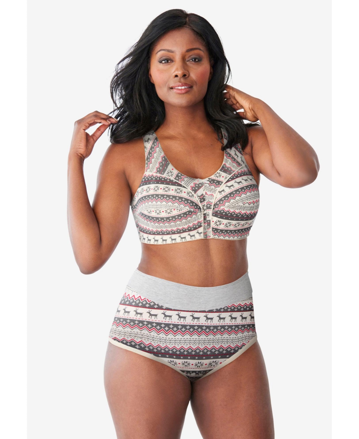 Comfort Choice Plus Size Full Coverage Stretch Cotton Color Block Brief 3-Pack