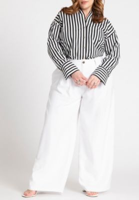 Women's Preppy Striped Button Down