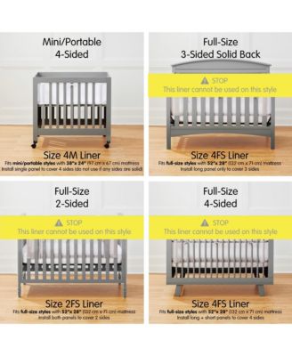 Breathable Mesh Liner for Mini Cribs, Deluxe 4mm Mesh