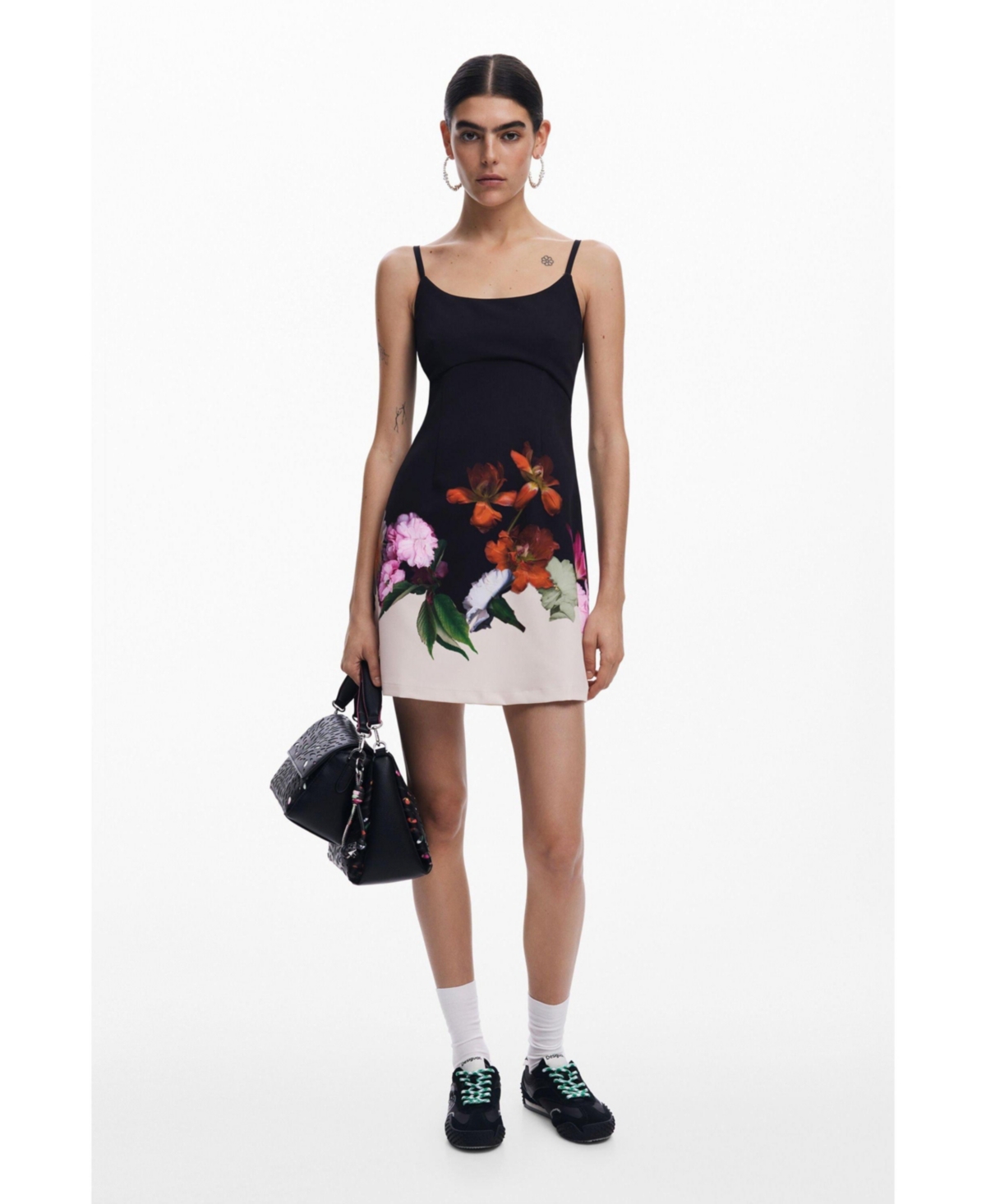 Women's Printed mini dress - Black