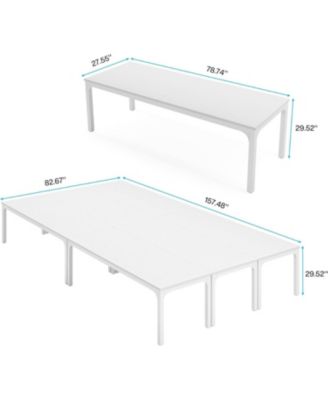 78.74-Inch Conference Table Set of 6, 19FT Conference Room Table, Large Rectangle Meeting Seminar Table Set for 16-22 Person, Long Business Tables