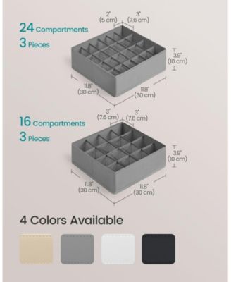 Set of 6 Foldable Drawer Organizers with 80 Cells for Socks, Underwear, Closet Use
