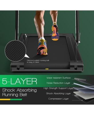 2.25HP Folding Treadmill 2-in-1 Walking Running Machine w/ APP & Remote Control