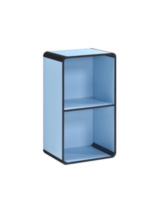 Dothan Wood 2-Cubed Open Bookcase - Storage Shelf Organizer Bookshelf