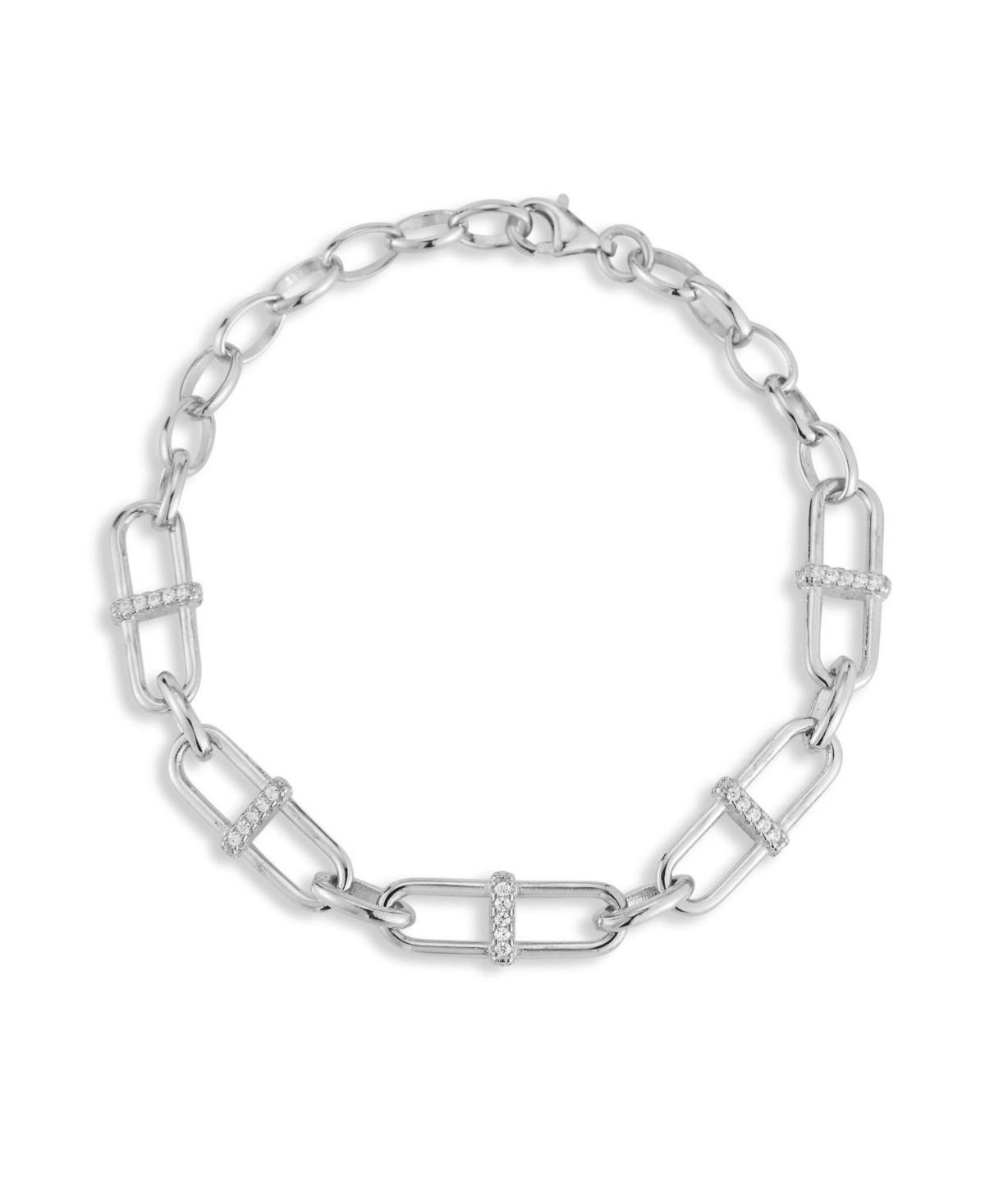 14K Gold Plated Sterling Silver H Link Bold Bracelet - Gold