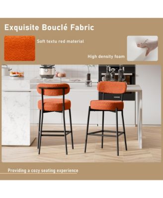 Bar Stools Set of 2, 27 Inches Counter Height Kitchen Bar Stools with Back, Modern Metal Tall Bar Stools for Kitchen Island