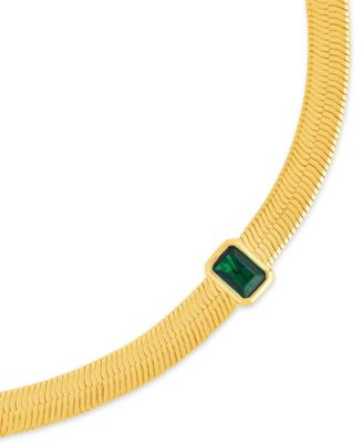 Calder Station Cubic Zirconia Herringbone Chain Bracelet