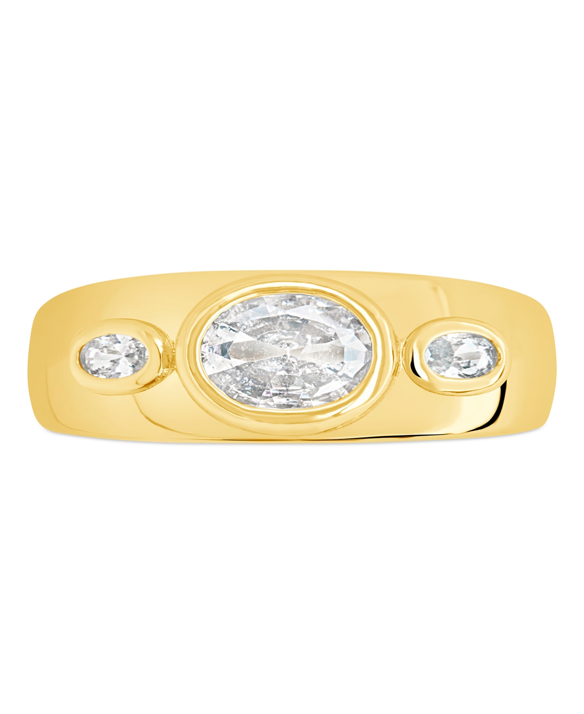 Sterling Forever Soren Oval Cubic Zirconia Statement Ring In Gold