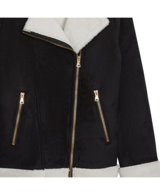 Girls 7-16 Fashion Faux Suede Moto Jacket