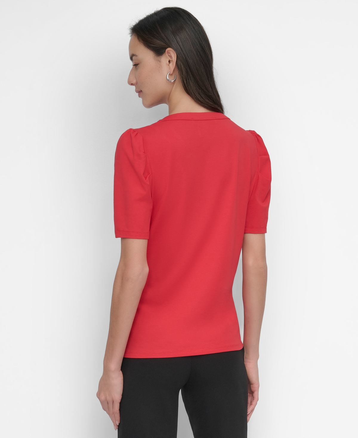 Dkny Women's Crewneck Embellished-Fringe Short-Sleeve Top