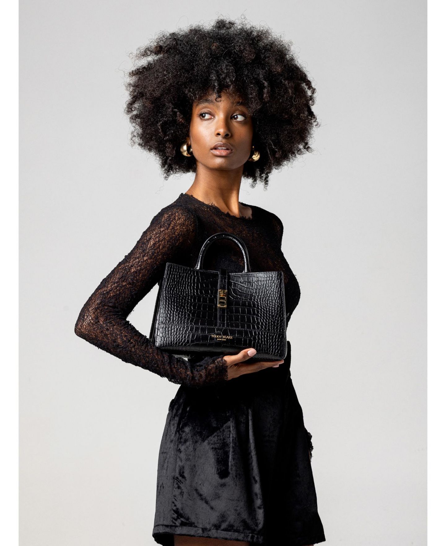Женская сумка Teddy Blake Lola Croco 10", цвет: Чёрный — фото 8