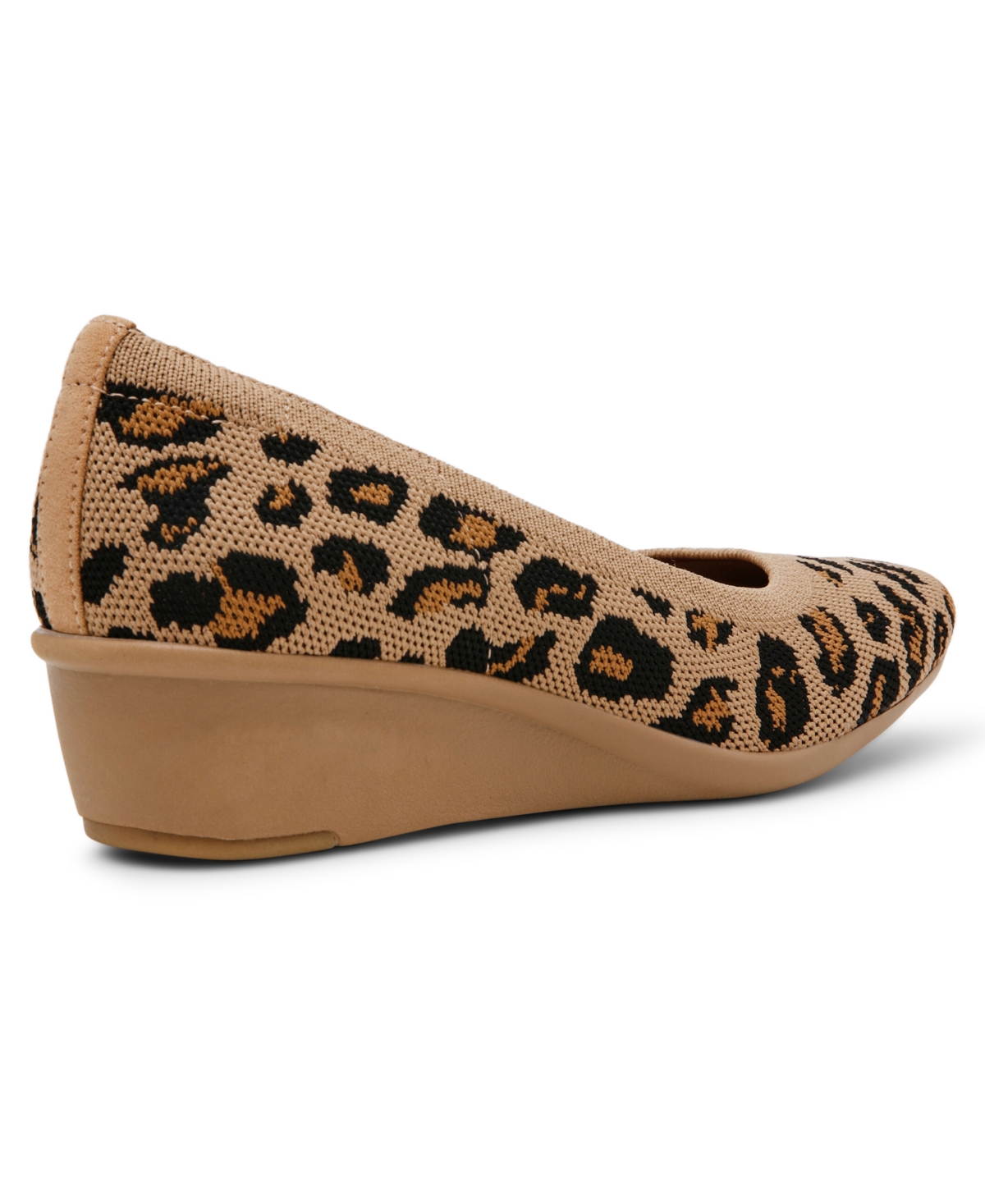 Anne Klein Women's Wisher Wedge Slip On Flats In Leopard Knit