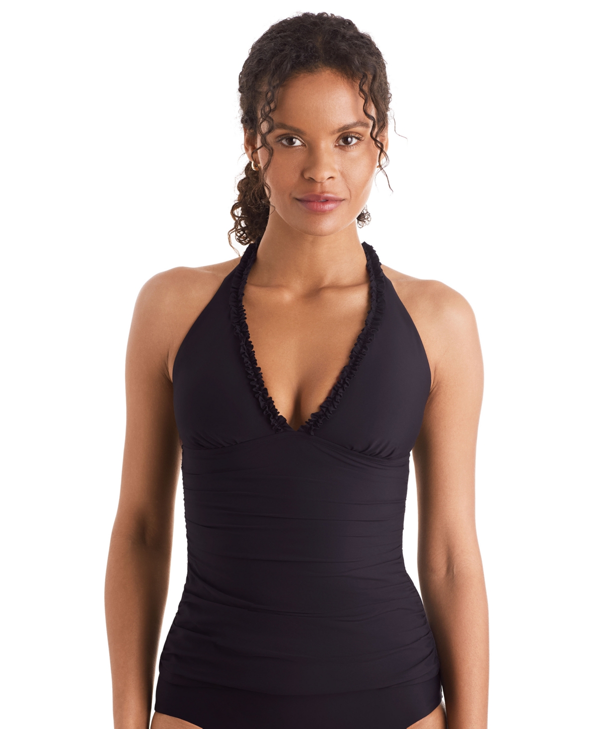 Shop Mimi Flamingo Women's Sonny V-neck Halterkini In Black