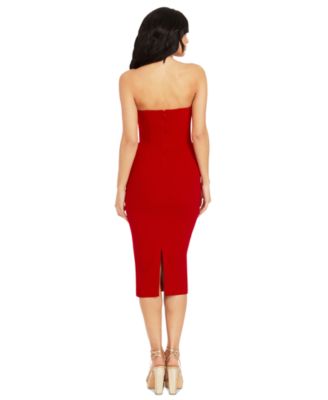 Women's Erica Strapless Plunge-Neck Bodycon Midi Dress
