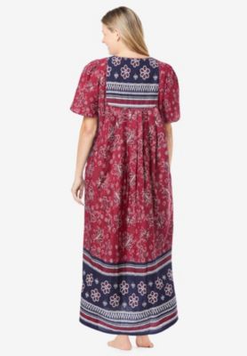 Petite Plus Only Necessities Bib-Front Short Sleeve Maxi Lounger