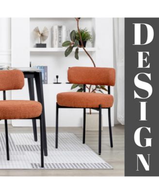  Set of 6 Boucle; Metal Mid-Century Modern Dining Chairs