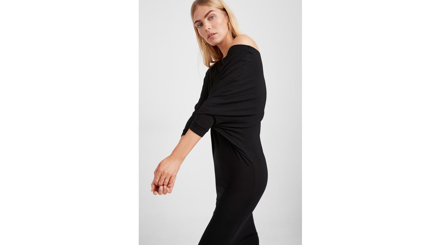 Женское платье Marcella Julia Off-Shoulder Batwing-Sleeve Jersey Midi, цвет: Чёрный — фото 5