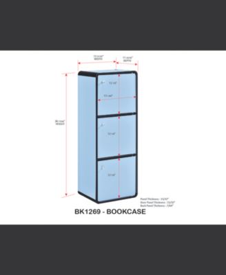 Dothan Wood 3-Cubed Closed Bookcase - Storage Shelf Organizer Bookshelf