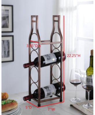 - Countertop Tabletop Wine Rack, Wine Bottle Storage Holder for Home Kitchen & Bar - Brushed Copper - No Assembly Required