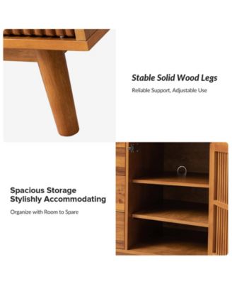 Crrillus Mid-century 58'' Wide 3 Drawer Sideboard with Slatted Doors