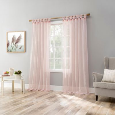 Krista Holiday Twist Tab Sheer Tab Top Curtain Panel