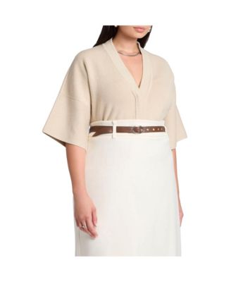 Women's Plus Size Wide Sleeve Sweater