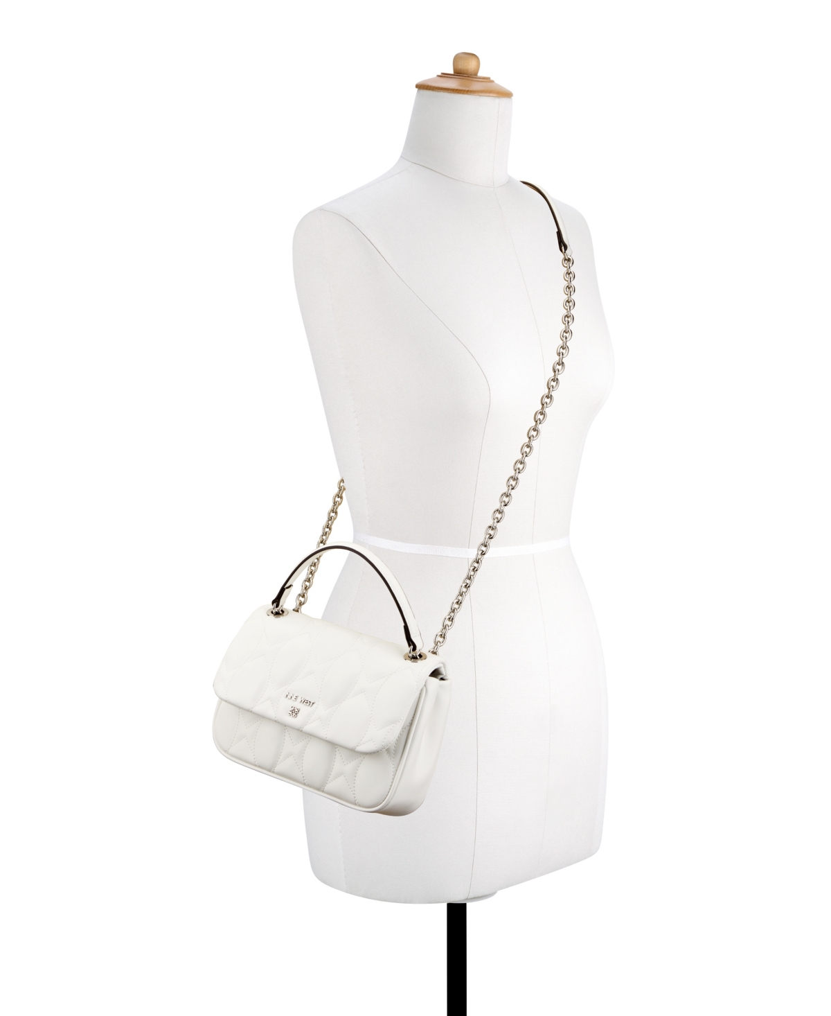 Nine West Rue Chain Convertible Flap Crossbody Bag In Optic White
