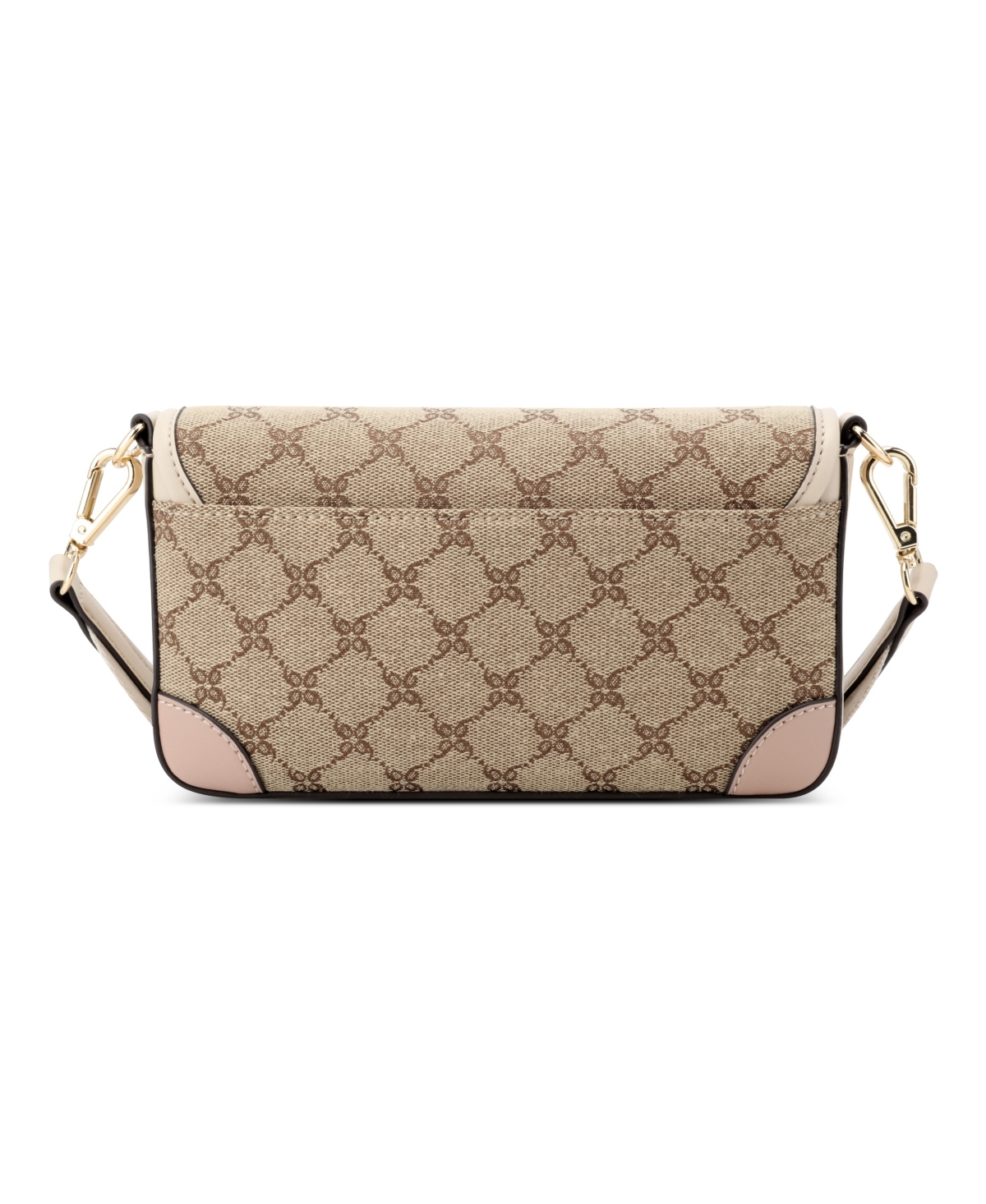 Nine West Peaches Flap Crossbody Bag With Card Case In Mocha Logo Multi