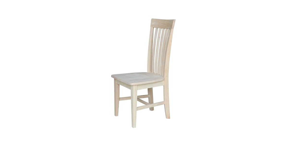 Slickblue Set of 2 - Mission Style Unfinished Wood Dining Chair with High Back