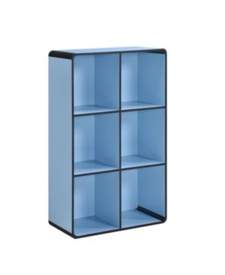 Dothan Wood 6-Cubed Open Bookcase - Storage Shelf Organizer Bookshelf