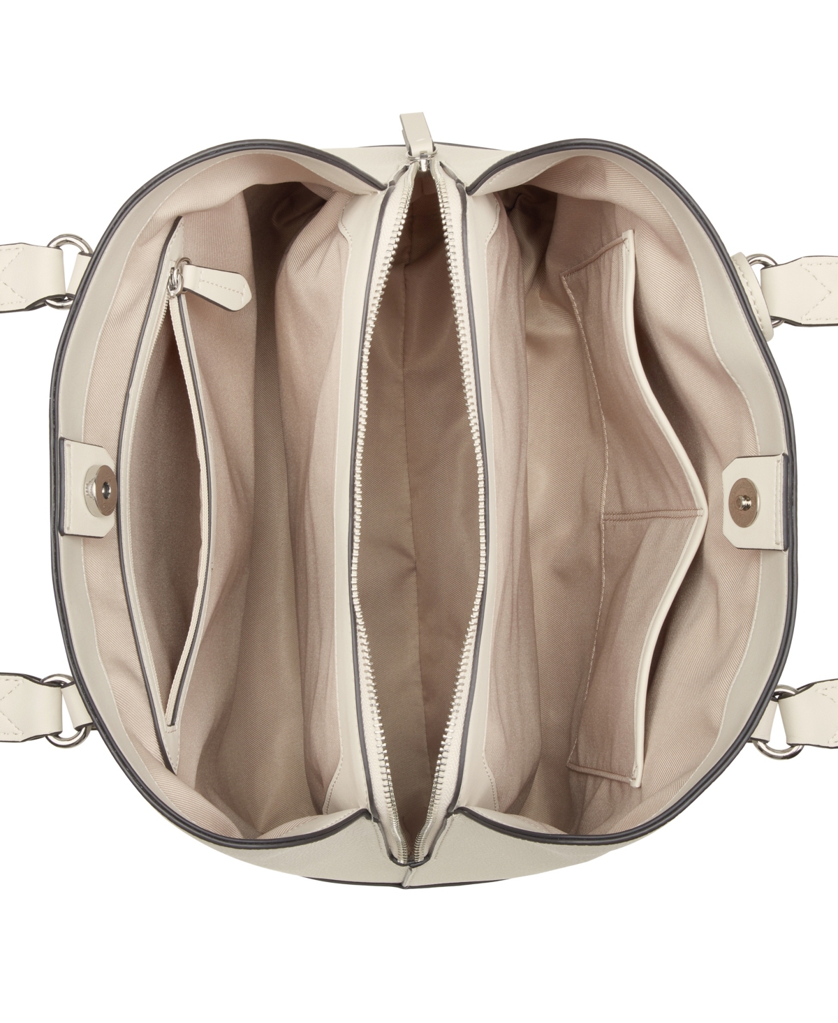 Nine West Designer Brooklyn Jet Set Satchel Bag In Milk