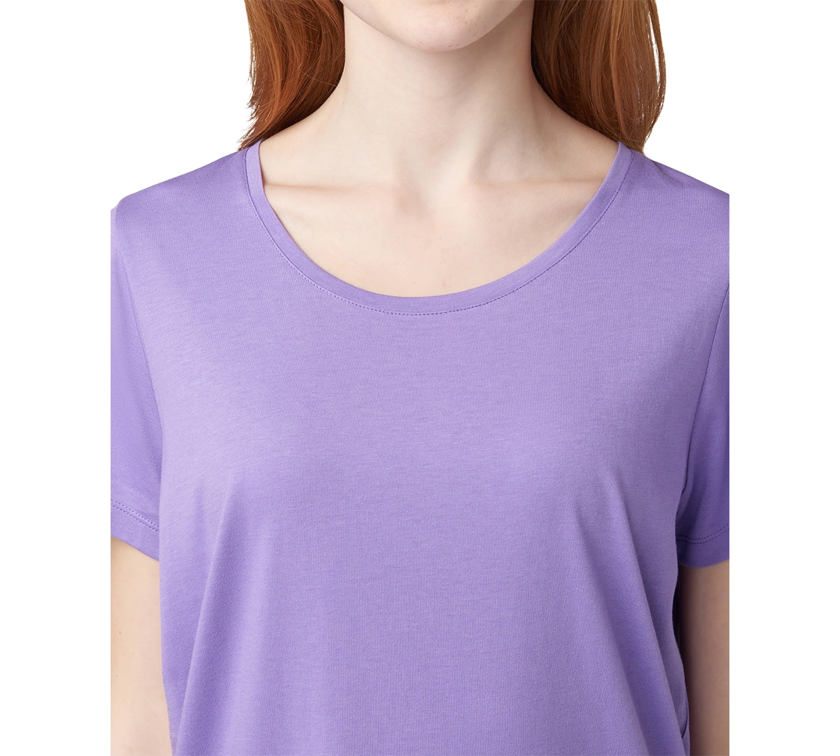 Shop Hue Women's Solid Short-sleeve Scoop-neck Pajama T-shirt In Paisley Purple