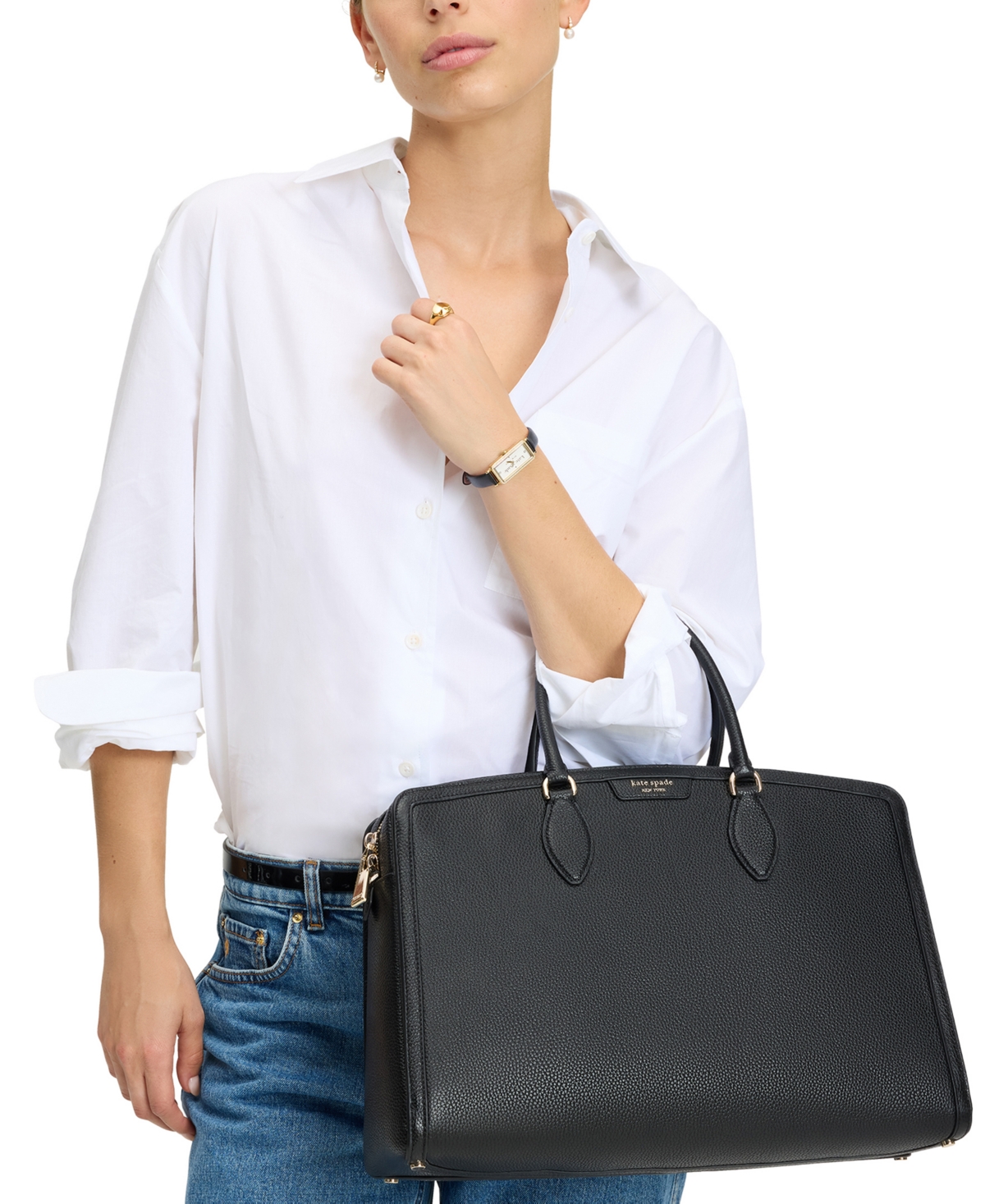 Kate Spade New York Women's Hudson Pebbled Large Laptop Bag