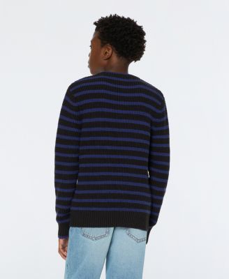 Big Boys Yarn Dye Stripe Crew Neck Sweater