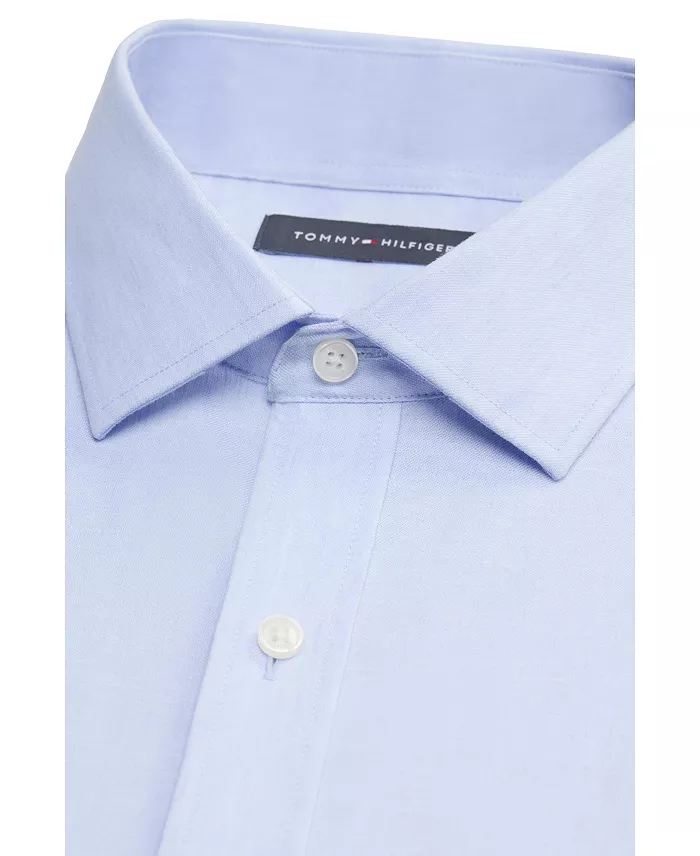 Mens Regular Fit Linen Dress Shirt - thumbnail 7